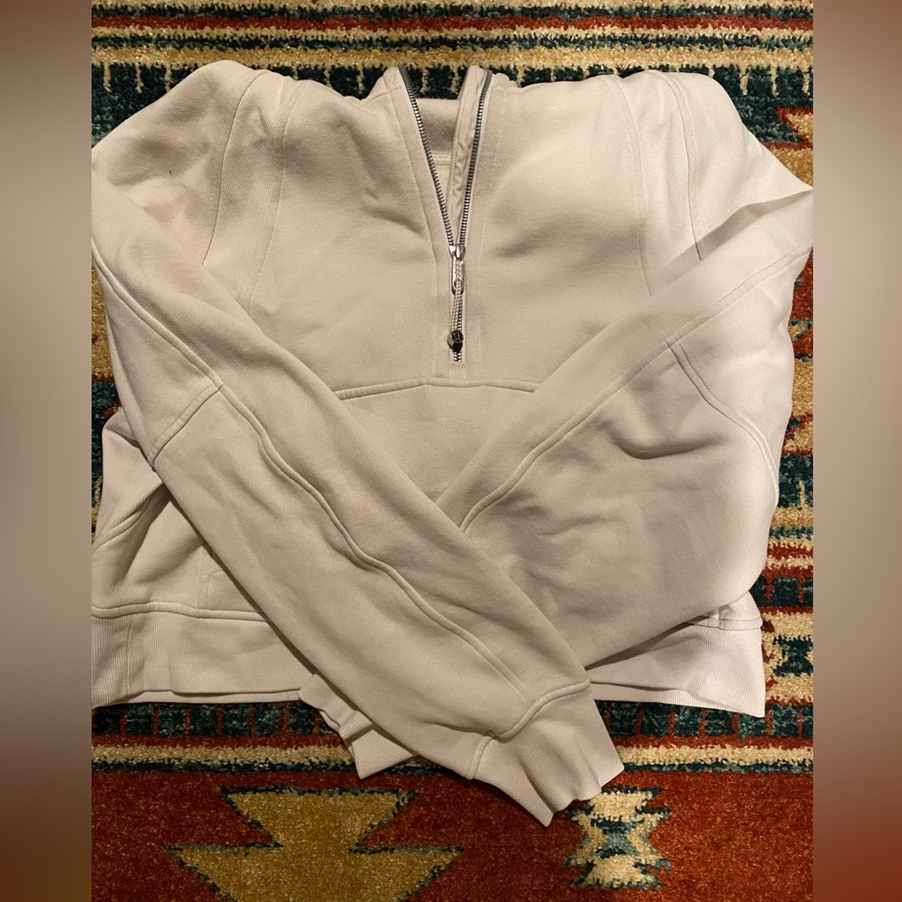 Lululemon Scuba Half Zip White Opal M/L